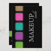 化粧パーティの招待状広告パレット 招待状 (正面/裏面)