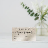 化粧パールグリッターアイボリーグラデーション金ゴールド金属 予約カード (スタンド正面)