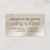 化粧パールグリッターアイボリーグラデーション金ゴールド金属 予約カード (裏面)