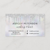 化粧パールタイポグラフィグリッター銀滴 名刺 (裏面)