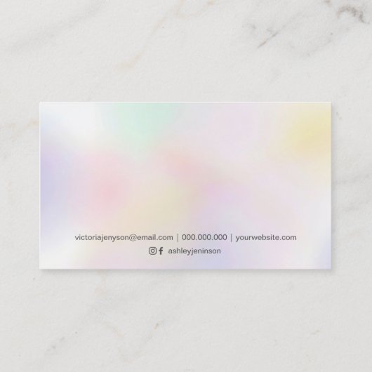 化粧ピンモダンク真珠玉虫ホログラフィック 名刺 (裏面)