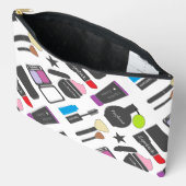 化粧ファンキー化粧品コラージュ模様 アクセサリーポーチ (見開き)