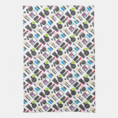 化粧ファンキー化粧品コラージュ模様 キッチンタオル (縦)