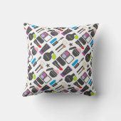 化粧ファンキー化粧品コラージュ模様 クッション (裏面)