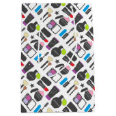 化粧ファンキー品のコラージュパターン ミディアムペーパーバッグ (正面)