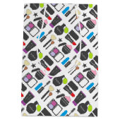 化粧ファンキー品のコラージュパターン ミディアムペーパーバッグ (裏面)