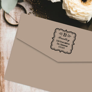 化粧ブラケットフレームモノグラム差出人住所 セルフインキングスタンプ