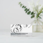 化粧ブラシ付き女性ポーズ 名刺 (スタンド正面)