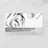 化粧ブラシ付き女性ポーズ 名刺 (正面)