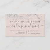 化粧ヘアシルバーグリッターパステル赤面ピンク ロイヤリティカード (裏面)