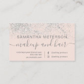 化粧ヘアシルバーグリッターパステル赤面ピンク 予約カード (裏面)