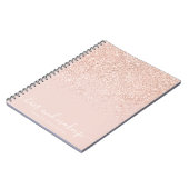 化粧ヘアバラ金ゴールドグリッターパステル赤面ピンク ノートブック (左側)