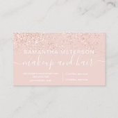 化粧ヘアバラ金ゴールドグリッターパステル赤面ピンク 名刺 (裏面)