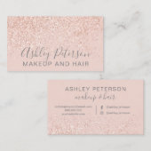 化粧ヘアバラ金ゴールドグリッター赤面ピンク 名刺 (正面/裏面)