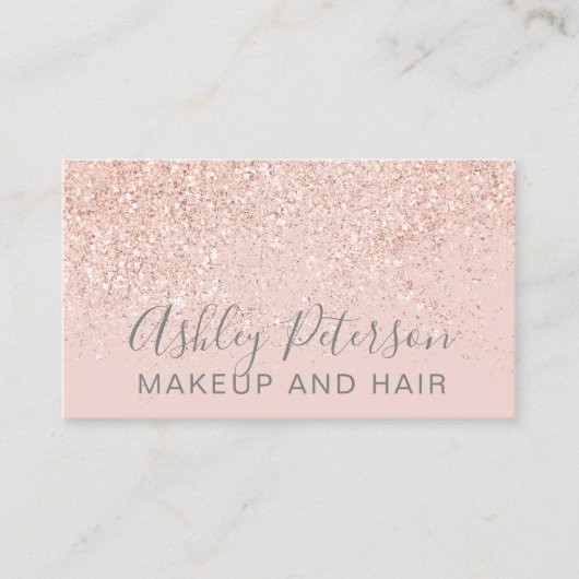 化粧ヘアバラ金ゴールドグリッター赤面ピンク 名刺 (正面)