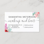 化粧ミントピンクフローラ水モノグラムの色 名刺 (裏面)