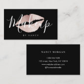 化粧モダンタイポグラフィバラ金ゴールドグリッター 名刺 (正面/裏面)