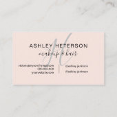 化粧モノグラムピンクミニマリスエレガントト脚本 名刺 (裏面)