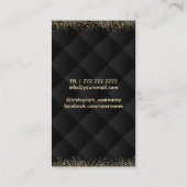 化粧及び美容師のキルトにされる贅沢な金ゴールドの黒 名刺 (裏面)