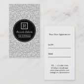 化粧及び美容師のヴィンテージの花柄のアポイントメント 予約カード (正面/裏面)