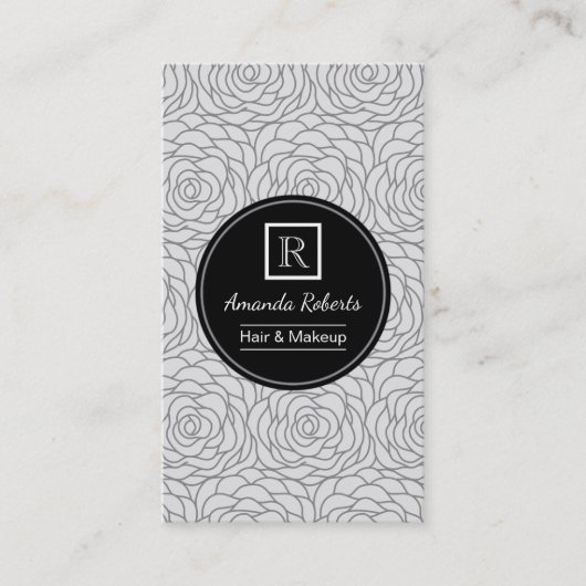 化粧及び美容師のヴィンテージの花柄のアポイントメント 予約カード (正面)