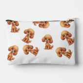化粧品およびトイレタリーバッグ（茶色のプードルの子犬） アクセサリーポーチ (裏面)