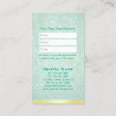 化粧品および一般的な歯科医アポイントメント金ゴールドティール（緑がかった色） 予約カード (裏面)