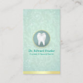 化粧品および一般的な歯科医アポイントメント金ゴールドティール（緑がかった色） 予約カード (正面)