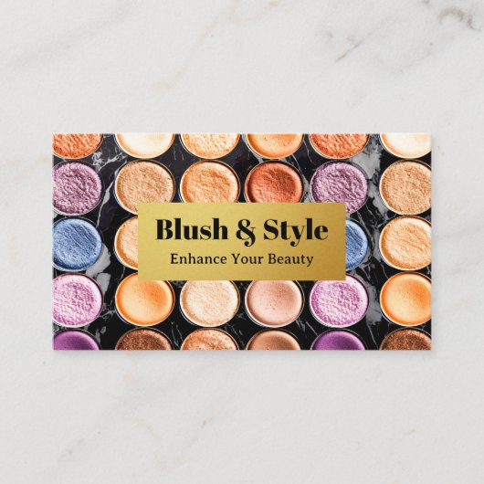化粧品と美しいメイクアップパレット 名刺 (正面)