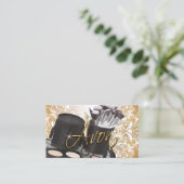 化粧品と金ゴールドグリッター- Avon 名刺 (スタンド正面)