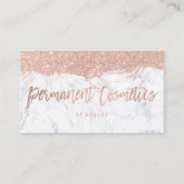 化粧品のばら色の金ゴールドのタイポグラフィのグリッターの大理石 名刺 (正面)