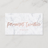 化粧品のばら色の金ゴールドのタイポグラフィの白の大理石 名刺 (正面)