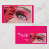 化粧品のメーキャップアーティストのモモの花 名刺 (正面/裏面)