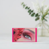 化粧品のメーキャップアーティストのモモの花 名刺 (スタンド正面)