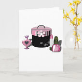 化粧品の女の子を構成して下さい カード (黄色い花)