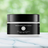 化粧品のJARラベル – ロゴ付き黒 ラップアラウンドラベル