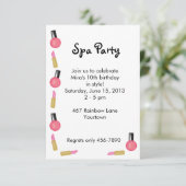 化粧品を持つ子供のスパのパーティの招待状 招待状 (スタンド正面)