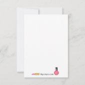 化粧品を持つ子供のスパのパーティの招待状 招待状 (裏面)