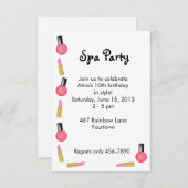 化粧品を持つ子供のスパのパーティの招待状 招待状 (正面/裏面)