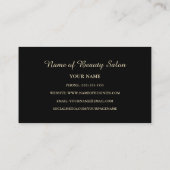 化粧品エレガントブラックと金ゴールドヒョウのリボン 名刺 (裏面)