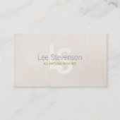 化粧品オールナチュラル美しいシンプルリネンルック 名刺 (正面)