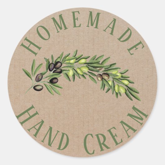 化粧品カスタム素朴オリーブ油製品ラベル ラウンドシール (正面)