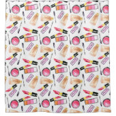 化粧品ガーリーのおしゃれな口紅、マスカラ・ガールズ シャワーカーテン (正面)