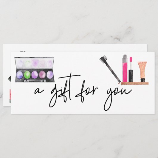 化粧品ギフト証明書水の色の化粧 招待状 (正面/裏面)