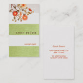 化粧品グリーンリストライプのネンナチュラル美しい 名刺 (正面/裏面)