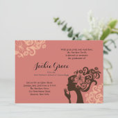 化粧品シルエット卒業招待状 招待状 (スタンド正面)