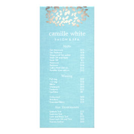 化粧品シルバー葉サロン価格表メニュー ラックカード