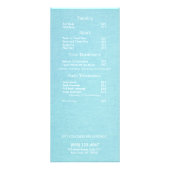 化粧品シルバー葉サロン価格表メニュー ラックカード (裏面)