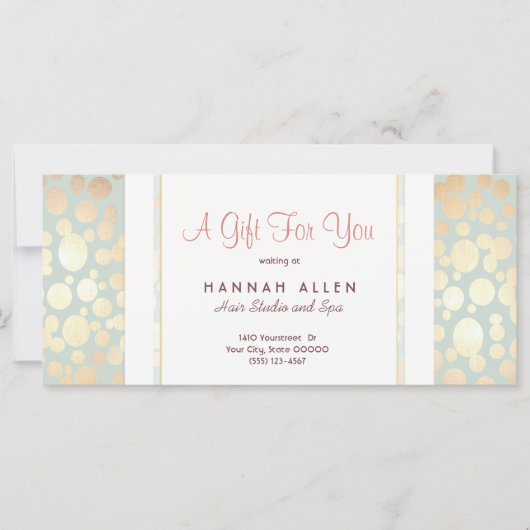 化粧品スパ金ゴールドサークルのギフト証明書 (正面)