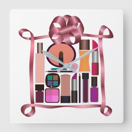 化粧品セット スクエア壁時計 (正面)